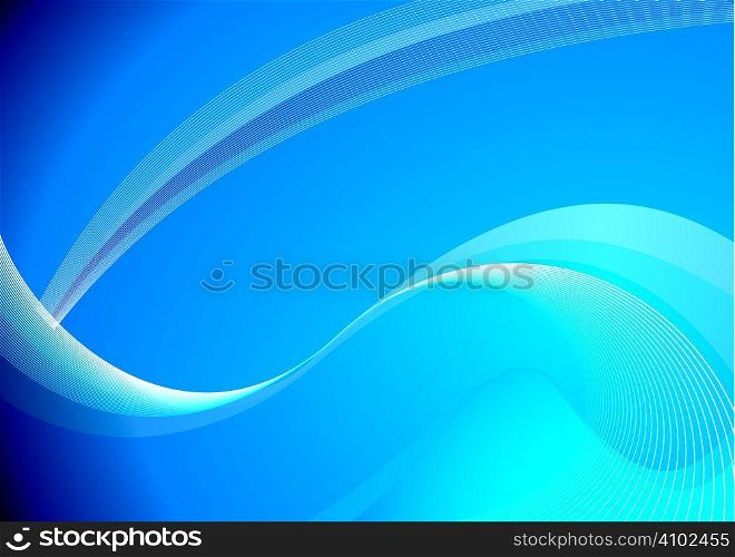 Blue background with flowing lines and copyspace