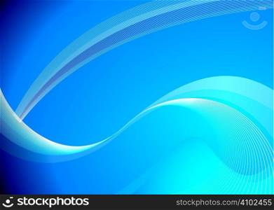 Blue background with flowing lines and copyspace