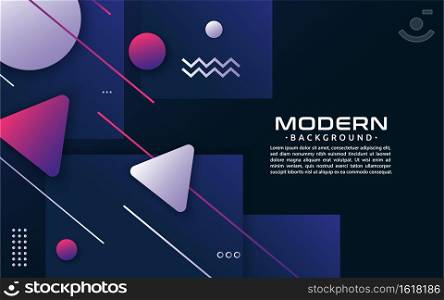 Blue background with geometric abstract shape element. Graphic design element.