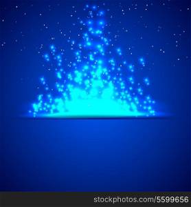 Blue background with lights and stars. Vector illustrations