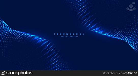 blue background with particles wave