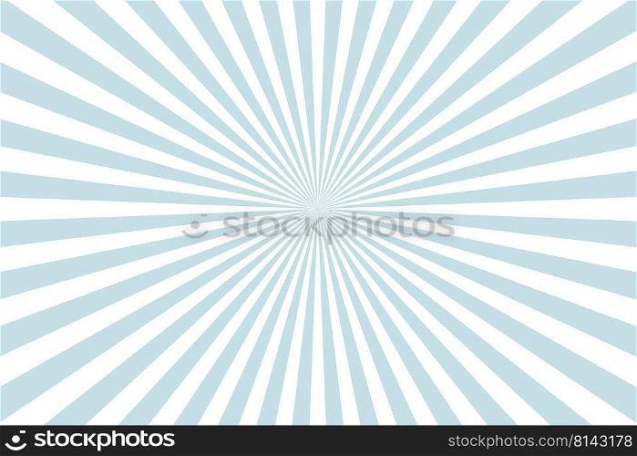 Blue background with white sun rays. Vector illustration
