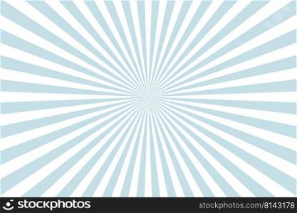 Blue background with white sun rays. Vector illustration