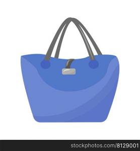 Blue bag semi flat color vector element. Full sized object on white. Woman elegant purse. Casual and smart handbag simple cartoon style illustration for web graphic design and animation. Blue bag semi flat color vector element