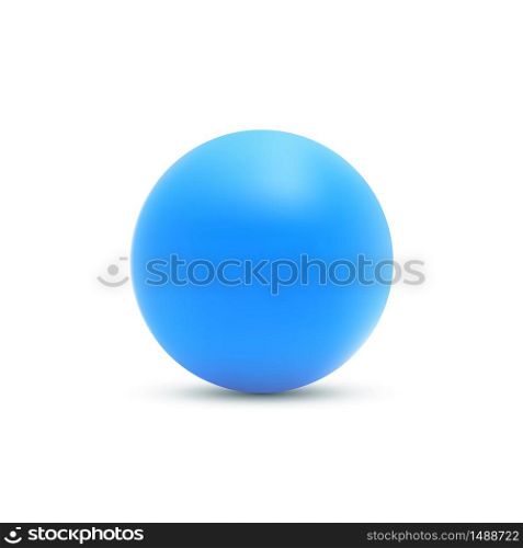 Blue ball. Blue sphere vector illustration isolated on white. Blue ball. Blue sphere vector