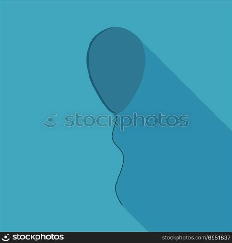 Blue balloon icon in flat long shadow design. Israel Independence Day holiday concept.