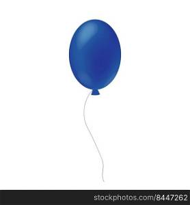 Blue balloon volume 3d. Balloon for a card for a boy&rsquo;s birthday or 4th of July