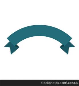 Blue banner ribbon icon. Flat illustration of ribbon vector icon for web design. Blue banner ribbon icon, flat style