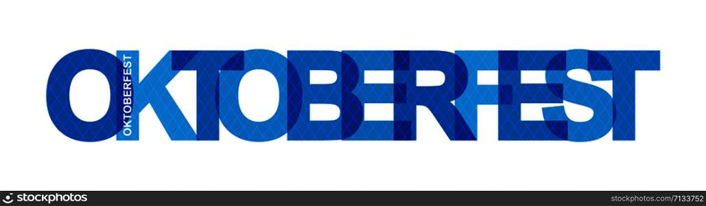 Blue banner with the word Oktoberfest. Flat design