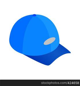 Blue baseball hat isometric 3d icon on a white background. Blue baseball hat isometric 3d icon
