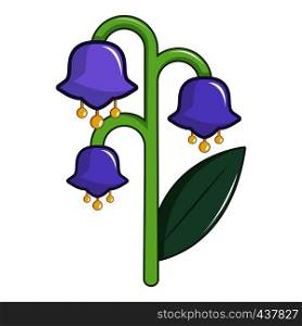 Blue bell flower icon. Cartoon illustration of blue bell flower vector icon for web. Blue bell flower icon, cartoon style