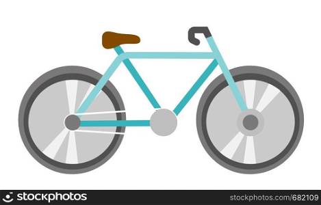 Blue bicycle vector cartoon illustration isolated on white background.. Blue bicycle vector cartoon illustration.