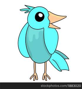 blue bird cartoon illustration. cartoon illustration sticker emoticon