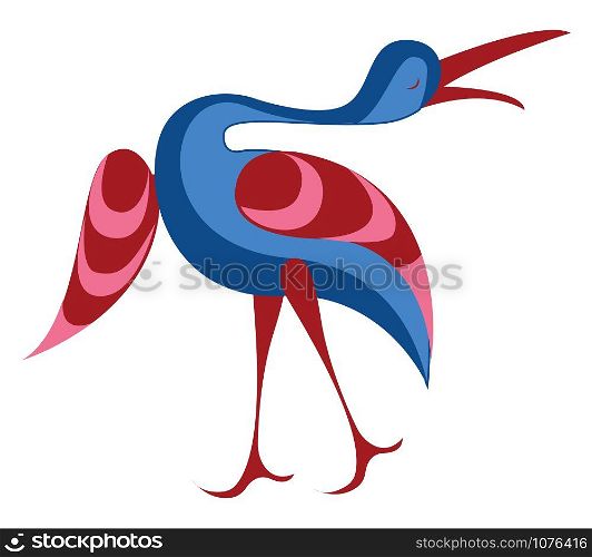 Blue bird, illustration, vector on white background.
