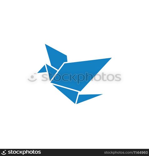 Blue bird poly icon design template vector isolated illustration. Blue bird poly icon design template vector isolated