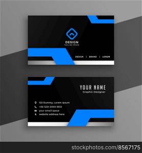 blue black geometric business card design