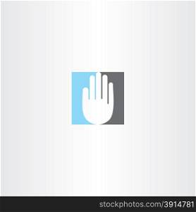 blue black human hand icon logo symbol