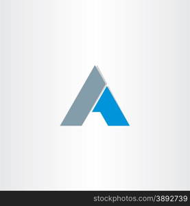 blue black letter a business icon design