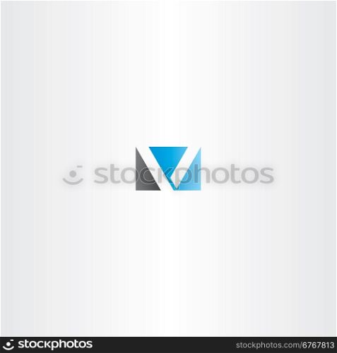 blue black letter v logotype vector logo