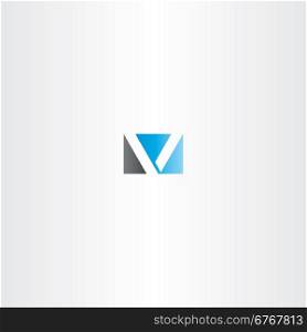 blue black letter v logotype vector logo