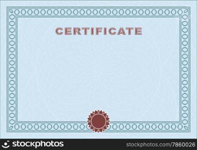 Blue blank certificate