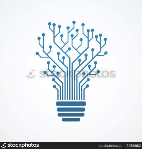 blue blub circuit board , logo design