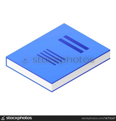 Blue book icon. Isometric of blue book vector icon for web design isolated on white background. Blue book icon, isometric style