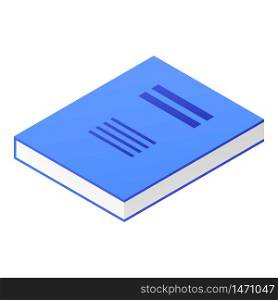Blue book icon. Isometric of blue book vector icon for web design isolated on white background. Blue book icon, isometric style