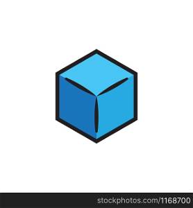Blue box icon design template vector isolated illustration