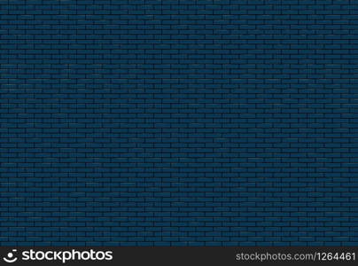 Blue brick wall texture. Seamless pattern vector illustration.