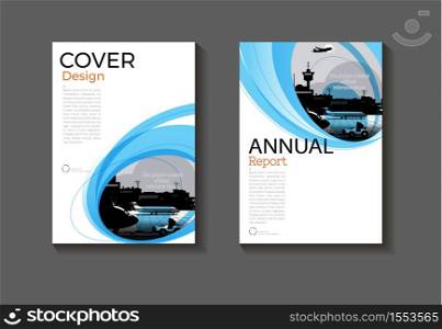 blue Brochure cover layout abstract background modern design modern book template,annual report, magazine and flyer Vector a4