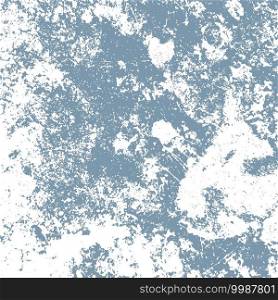 Blue Brushed paint cover. Grunge rough dirty background. Overlay aged grainy messy template. Empty aging design element. Distress urban used texture. Renovate wall frame grimy backdrop. EPS10 vector. Blue Grunge Background