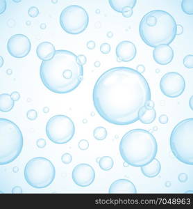 Blue Bubbles Background. Illustration of a seamless background with blue water bubbles