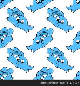 blue bunny happy seamless pattern textile print