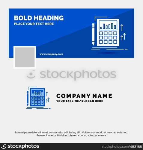 Blue Business Logo Template for Accounting, audit, banking, calculation, calculator. Facebook Timeline Banner Design. vector web banner background illustration. Vector EPS10 Abstract Template background