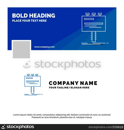 Blue Business Logo Template for Ad, advertisement, advertising, billboard, promo. Facebook Timeline Banner Design. vector web banner background illustration. Vector EPS10 Abstract Template background