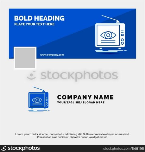 Blue Business Logo Template for Ad, broadcast, marketing, television, tv. Facebook Timeline Banner Design. vector web banner background illustration. Vector EPS10 Abstract Template background