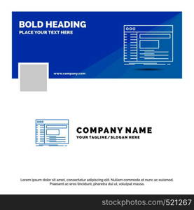 Blue Business Logo Template for Admin, console, panel, root, software. Facebook Timeline Banner Design. vector web banner background illustration. Vector EPS10 Abstract Template background