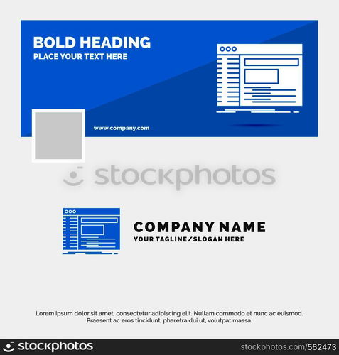 Blue Business Logo Template for Admin, console, panel, root, software. Facebook Timeline Banner Design. vector web banner background illustration. Vector EPS10 Abstract Template background