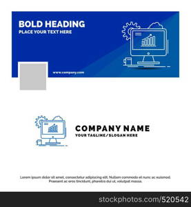 Blue Business Logo Template for Analytics, chart, seo, web, Setting. Facebook Timeline Banner Design. vector web banner background illustration. Vector EPS10 Abstract Template background