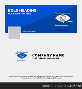 Blue Business Logo Template for attention, eye, focus, looking, vision. Facebook Timeline Banner Design. vector web banner background illustration. Vector EPS10 Abstract Template background
