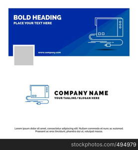 Blue Business Logo Template for audio, card, external, interface, sound. Facebook Timeline Banner Design. vector web banner background illustration. Vector EPS10 Abstract Template background