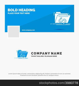 Blue Business Logo Template for Backdoor, exploit, file, internet, software. Facebook Timeline Banner Design. vector web banner background illustration