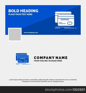 Blue Business Logo Template for Banking, card, credit, debit, finance. Facebook Timeline Banner Design. vector web banner background illustration. Vector EPS10 Abstract Template background