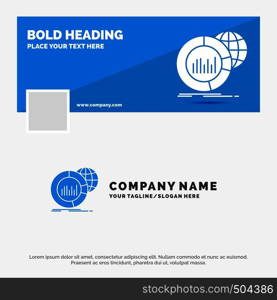 Blue Business Logo Template for Big, chart, data, world, infographic. Facebook Timeline Banner Design. vector web banner background illustration. Vector EPS10 Abstract Template background