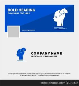 Blue Business Logo Template for Brainstorm, creative, head, idea, thinking. Facebook Timeline Banner Design. vector web banner background illustration. Vector EPS10 Abstract Template background
