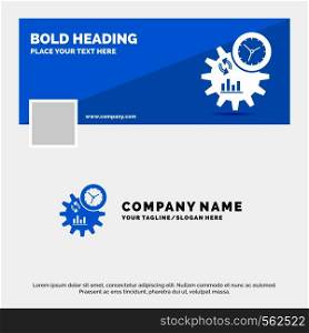Blue Business Logo Template for Business, engineering, management, process. Facebook Timeline Banner Design. vector web banner background illustration. Vector EPS10 Abstract Template background