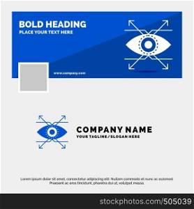 Blue Business Logo Template for Business, eye, look, vision. Facebook Timeline Banner Design. vector web banner background illustration. Vector EPS10 Abstract Template background