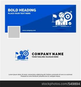 Blue Business Logo Template for business, goal, hit, market, success. Facebook Timeline Banner Design. vector web banner background illustration. Vector EPS10 Abstract Template background