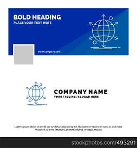 Blue Business Logo Template for business, international, net, network, web. Facebook Timeline Banner Design. vector web banner background illustration. Vector EPS10 Abstract Template background